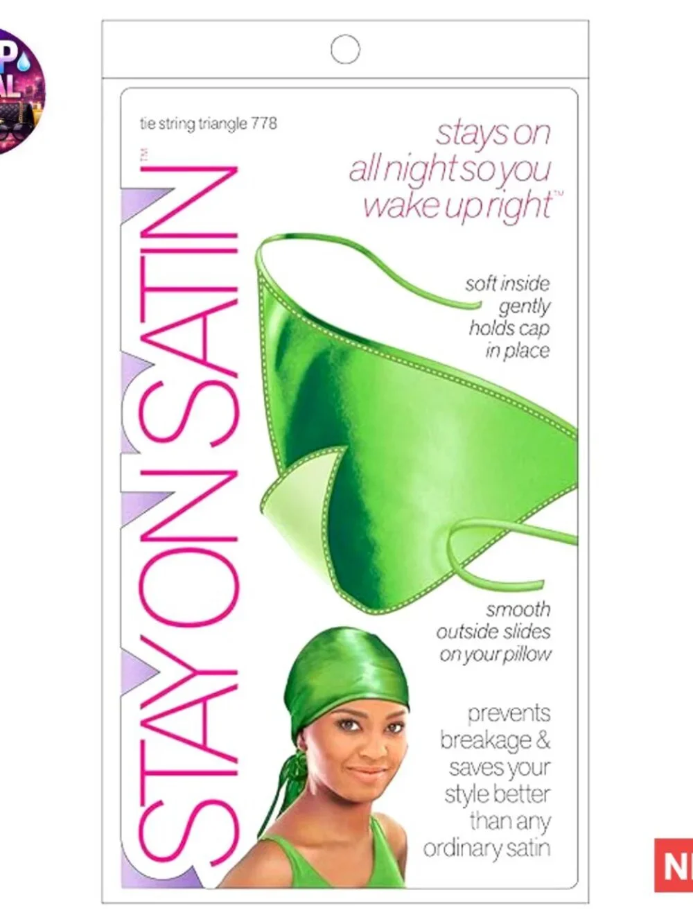 Satin Hair Wrap Tie String Triangle Head Scarf for Sleeping